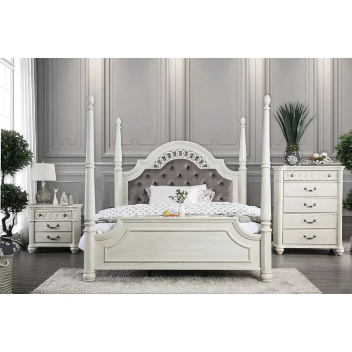 Stylewood Royal Poster Bed with Upholstered Headboard - Furnishiaa -  -